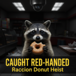 Raccoon Donut Heist: Caught Mid-Feast on Surveillance